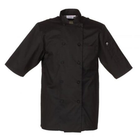 CHEF WORKS Montreal Black Chef Coat (2XL) JLCV-BLK-2XL